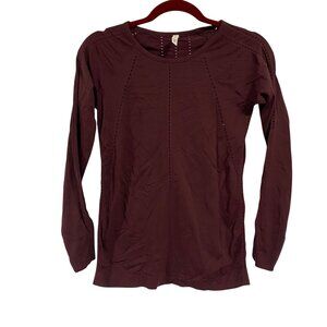 Athleta Foothill Long Sleeve Maroon‎ Top Size XS NWT
